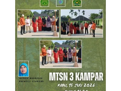  Gerakan Indonesia Berkiblat "Mantapkan Arah Ibadah, MTs Negeri 3 Kampar Lakukan Pengukuran Akurat Arah Kiblat" 