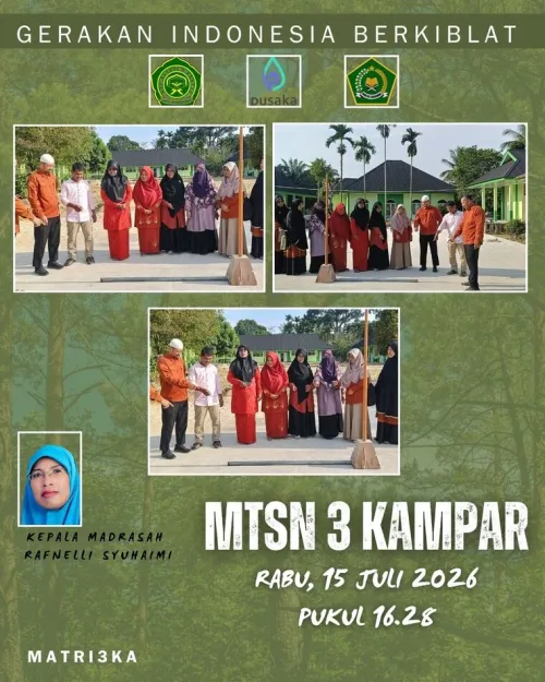  Gerakan Indonesia Berkiblat "Mantapkan Arah Ibadah, MTs Negeri 3 Kampar Lakukan Pengukuran Akurat Arah Kiblat" 